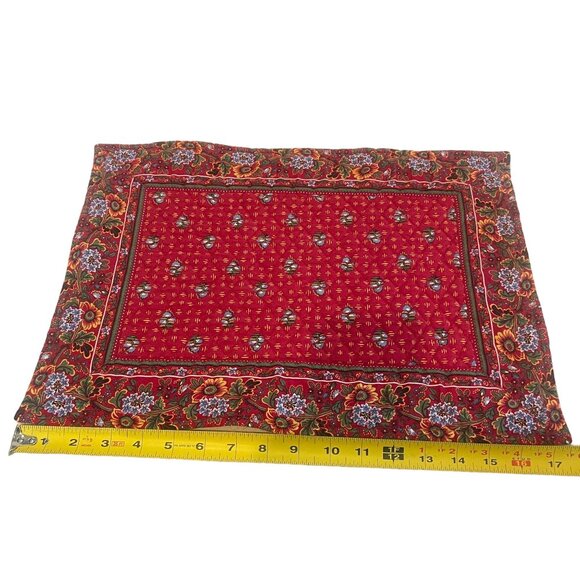 Vintage Vera Bradley Provincial Red Quilted Floral Placemats Set 2 Retired 2000 - Picture 5 of 6